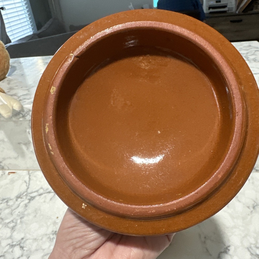 Vintage Yellow Terracotta Covered Casserole Serving Dish - Picture 3 of 5